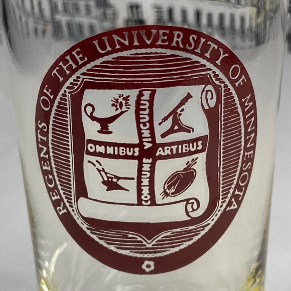 Vintage 1960s Minnesota University Gophers Drinking Glass Seal Tumbler 12 OZ - Picture 7 of 12